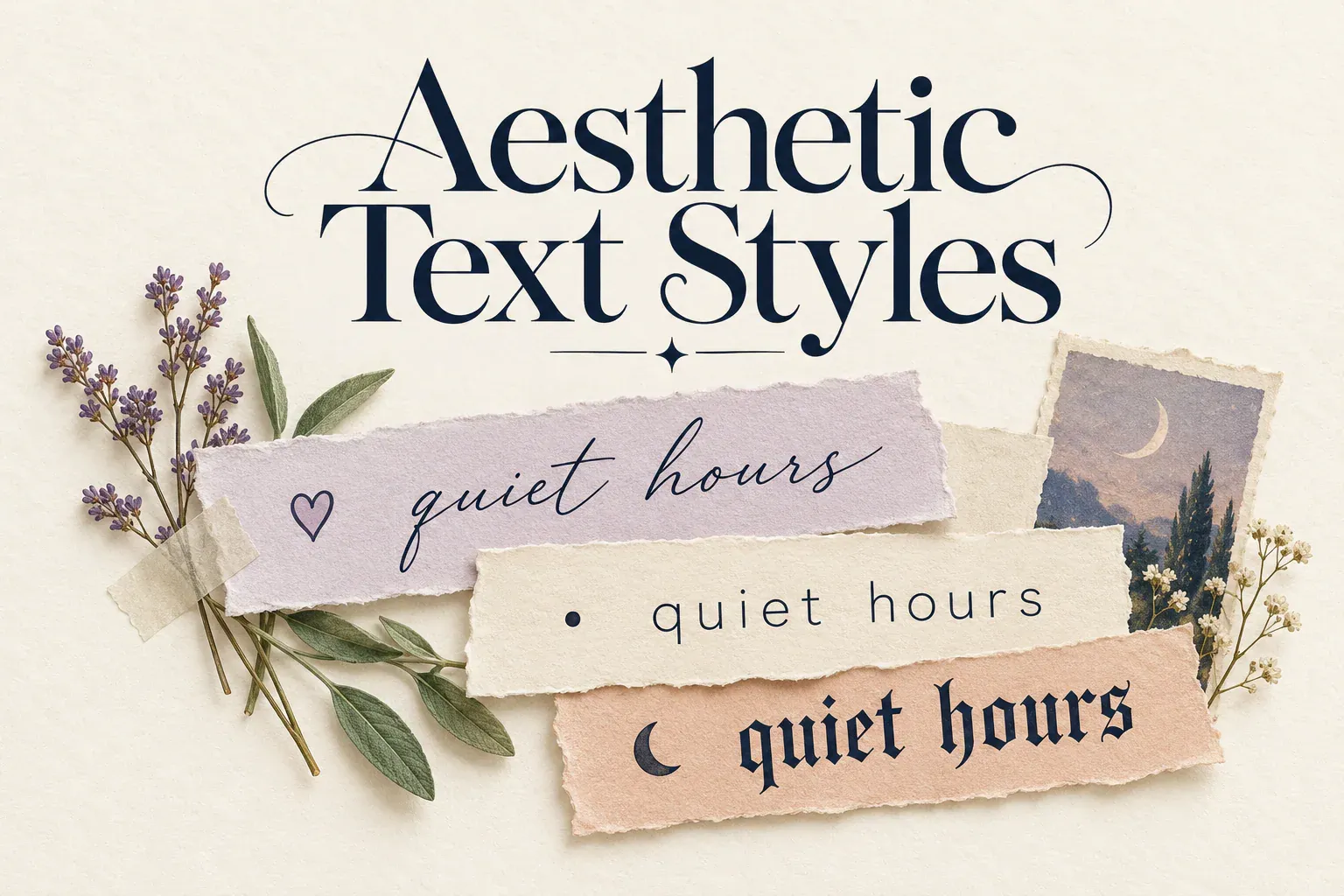 Aesthetic text styles for a coordinated profile.