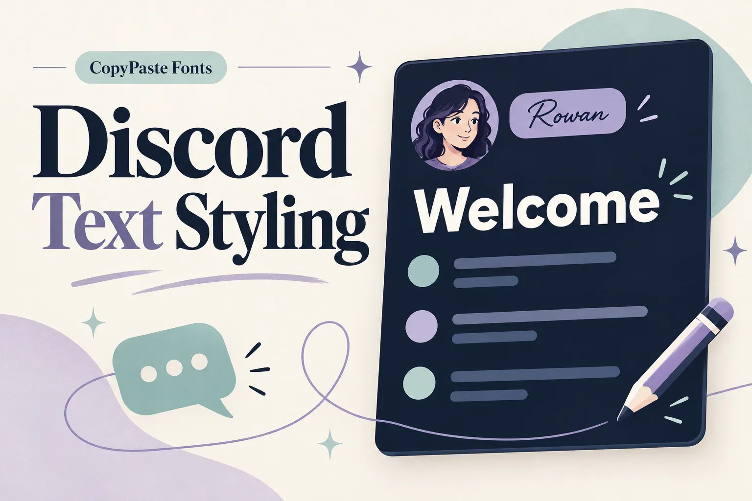 Discord text styling for messages and names.