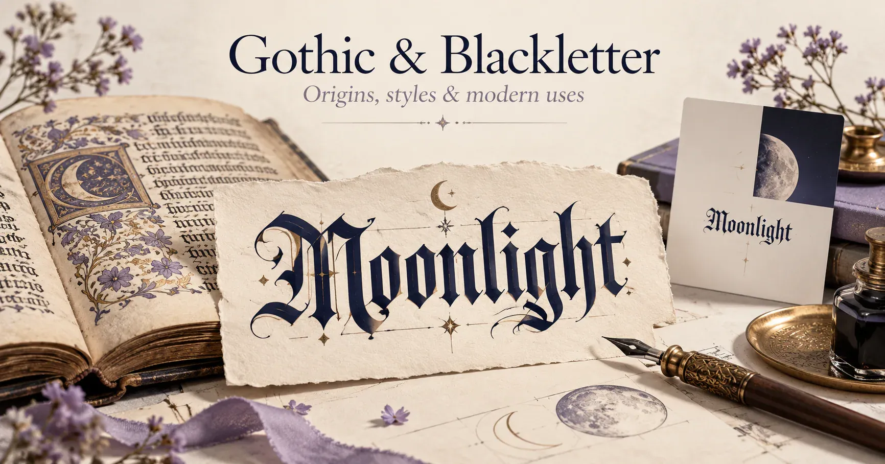 Blackletter-inspired lettering used in a modern name design.